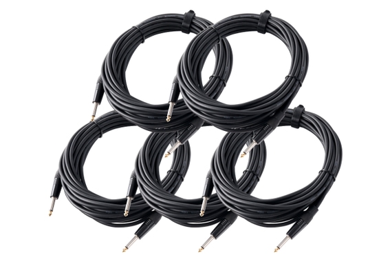 Pronomic Stage INST-10 cable de clavija jack 10 m negro, Set de 5x image 1