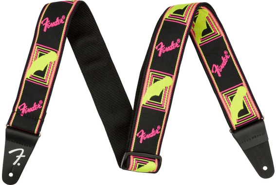 Fender Neon Monogrammed Strap Pink and Yellow image 1