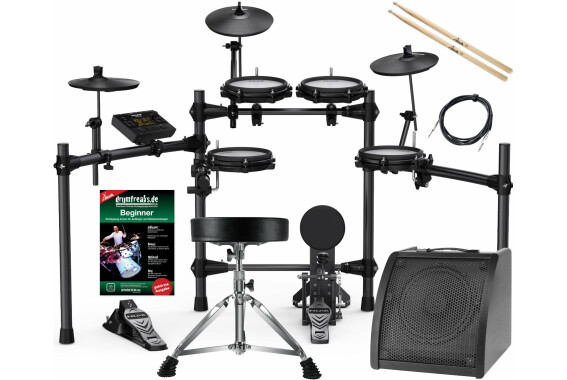 NUX DM-210 E-Drumset Komplettset mit Monitor, Hocker, Schule, Kabel und Sticks image 1