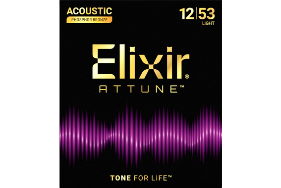 Elixir Attune Phosphor Bronze Acoustic Guitar Strings Light 12-53 image 1