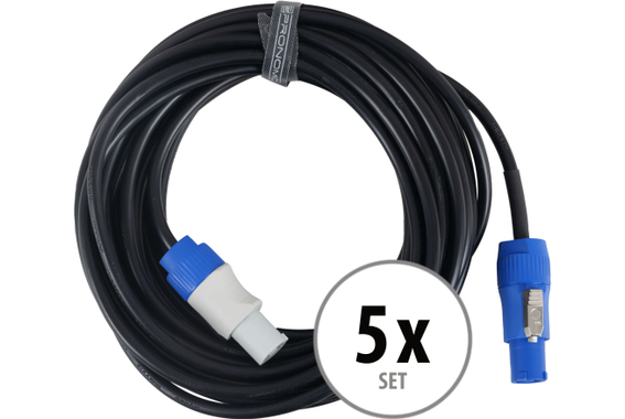 Pronomic Power Twist 10 Stromkabel 10m 5x Set image 1