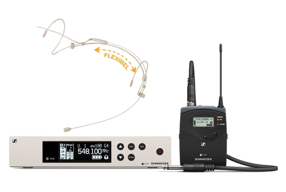 Sennheiser EW 100 G4-Ci1 Instrument Funkset E-Band inkl. HS-31 EA Headset Beige image 1