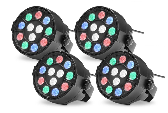 Set de cuatro focos Showlite SPS-121 LED Smart Party 12x 1W RGBW image 1