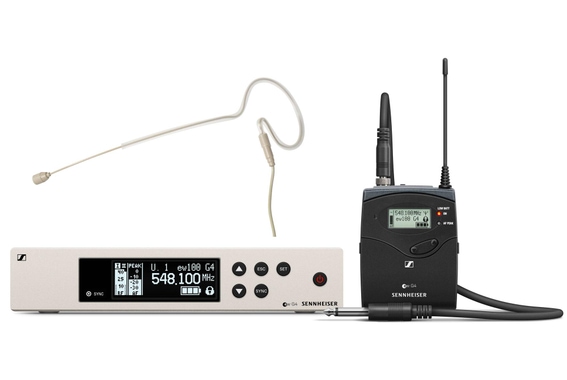 Sennheiser EW 100 G4-Ci1 Instrument Funkset E-Band inkl. HS-11 EA Headset Beige image 1
