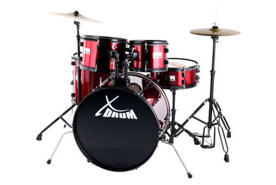 XDrum Rookie 22" Fusion Schlagzeug Komplettset Ruby Red inkl. Schule  - Retoure (Zustand: sehr gut) image 1