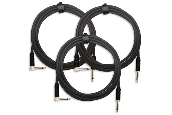 3-Piece SET Pronomic Trendline INST-3B Instrument Cable 3m black image 1