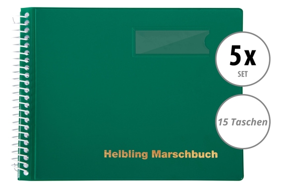 Helbling BMG15 Marschbuch grün 15 Taschen 5x Set image 1