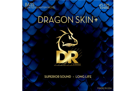 DR Strings Dragon Skin+ Bass Quantum Nickel DBQ5-45 Medium 45-125 image 1