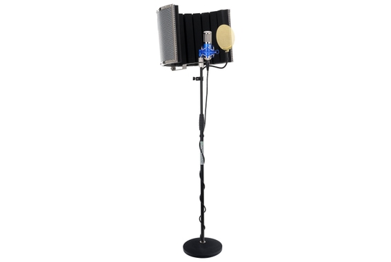 Pronomic CM-100B large membrane microphone set incl. stand, gold pop filter, mic screen & cable image 1