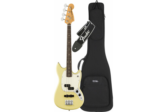 Fender Player II Mustang Bass PJ RW Hialeah Yellow Set image 1