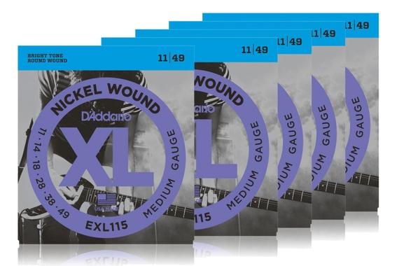 D'Addario EXL115 Medium/Blues-Jazz Rock - 5er Pack image 1