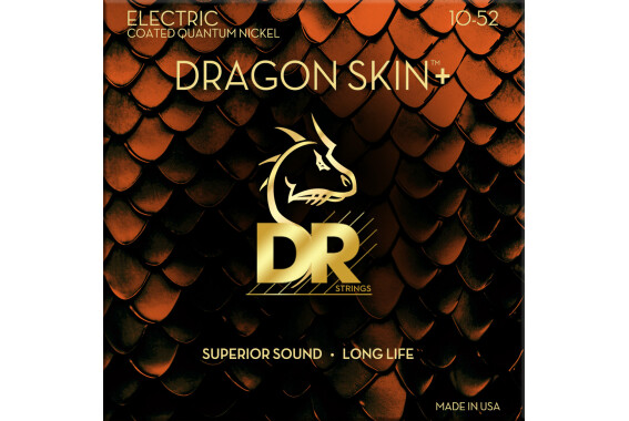 DR Strings Dragon Skin+ Electric Quantum Nickel DEQ-10/52 Medium/Heavy 10-52 image 1