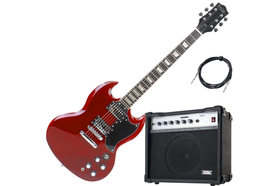 Rocktile Pro S-Red E-Gitarre Heritage Cherry AK30A Set image 1