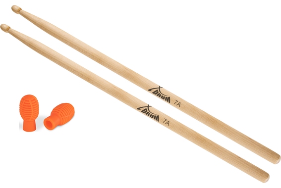 XDrum 7A Wood Drumsticks Practice Tip Set image 1