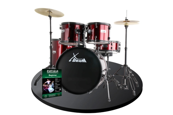 XDrum Rookie 20" Studio Schlagzeug Komplettset Ruby Red inkl. Schule  - Retoure (Zustand: gut) image 1