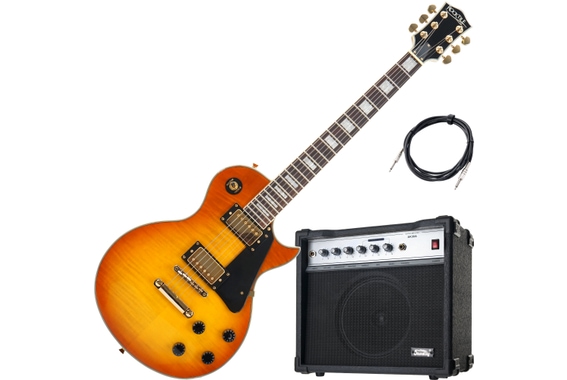 Rocktile Pro L-200OHB E-Gitarre Orange Honey Burst AK30A Set image 1