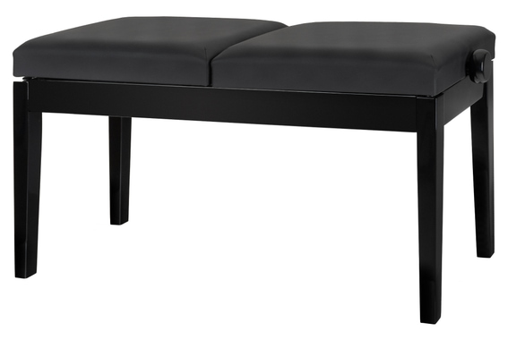 Classic Cantabile Double Seater Piano Bench Duet Black High Gloss image 1