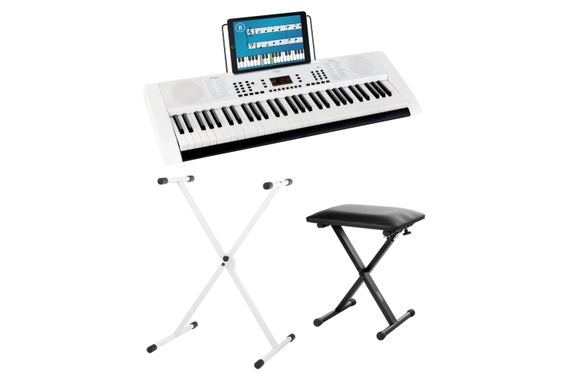FunKey 61 Edition White SET incl. keyboard stand and bench image 1
