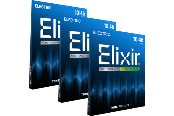 Elixir 19052 Cuerdas Para Guitarra Eléctrica Optiweb Light Pack De 3 image 1