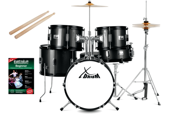 XDrum Junior Pro Kinder Schlagzeug Black Sparkle inkl. Schule  - Retoure (Verpackungsschaden) image 1