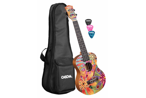 Cascha Art Series Tenor Ukulele Flowers  - Retoure (Zustand: gut) image 1