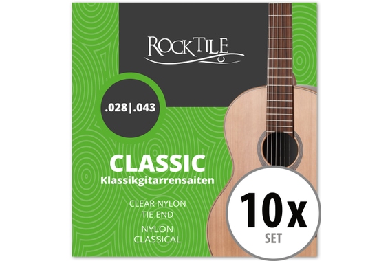 Rocktile Cordes de Guitare Classique Super Light Paquet de 10 image 1