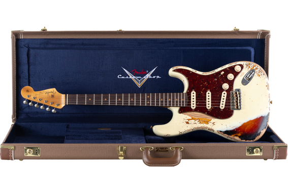 Fender Custom Shop 1963 Super Heavy Relic Stratocaster Super Faded Aged Vintage White over 3-Tone-Sunburst image 1