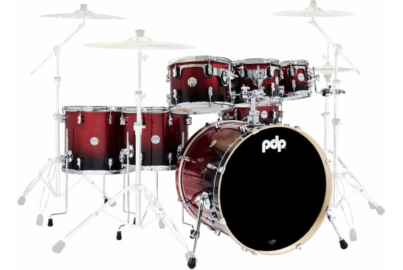 PDP Concept Maple Shell Set Red to Black Fade image 1