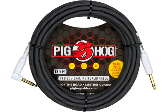 Pig Hog Hex Series Silent Cavo 5,6m Angolato Grey image 1