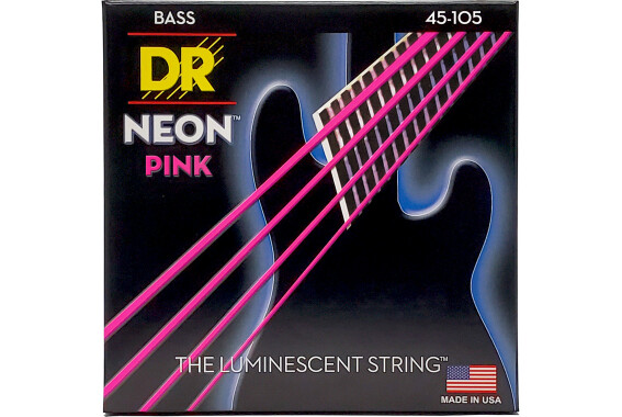 DR Strings Hi-Def Neon Pink Bass NPB-45 Medium 45-105 image 1