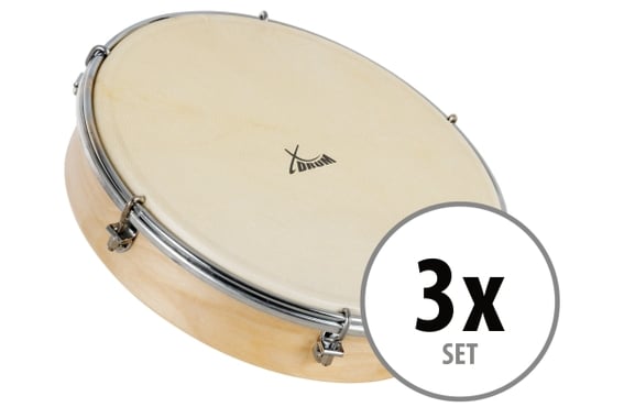 XDrum HTM-10S 10" Hand Drum with Natural Skin Set of 3 image 1