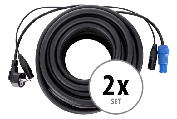 Pronomic Stage EUPPX-20 Hybrid cable Euro/Powerplug/XLR Set of 2 image 1