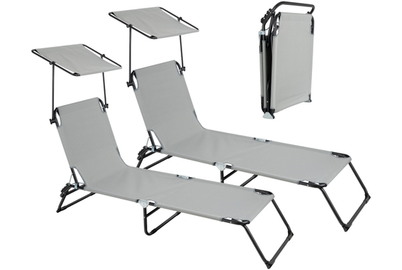 Set de 2 Tumbonas Stagecaptain CS-190 Plegables con Techo image 1