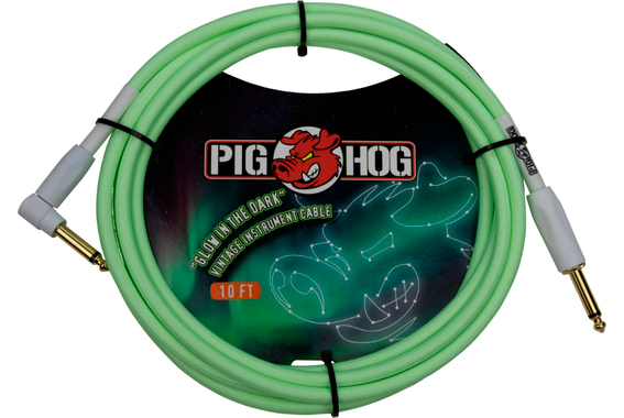 Pig Hog "Glow In The Dark" Cavo Per Strumenti 3m Angolato image 1