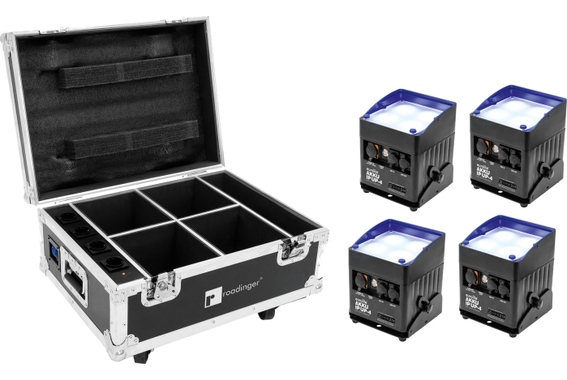 Eurolite 4x Akku IP UP-4 QCL Spot QuickDMX + Case image 1