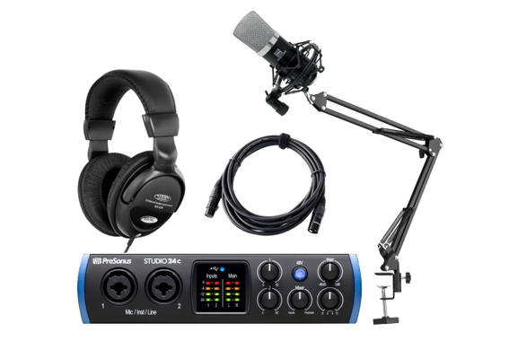 PreSonus Studio 24c USB-C Audio Interface Podcast Set image 1