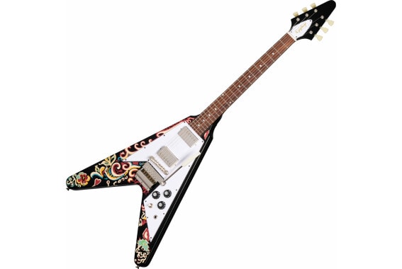 Epiphone Jimi Hendrix "Love Drops" Flying V Ebony image 1