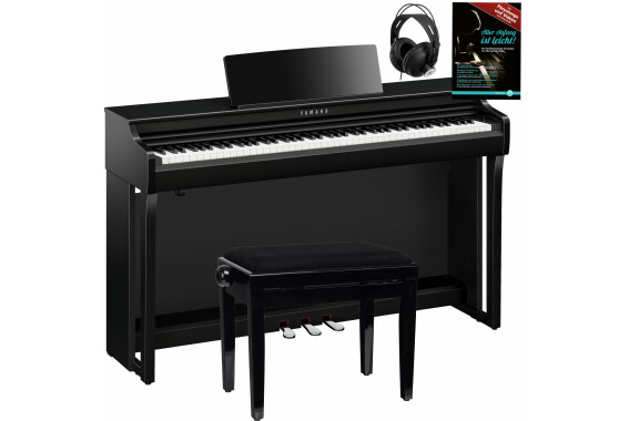 Yamaha CLP-825 PE Digitalpiano schwarz Hochglanz Set image 1