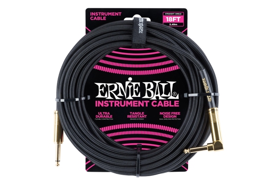 Ernie Ball 6086 Instrumentenkabel 5,49 m Schwarz image 1