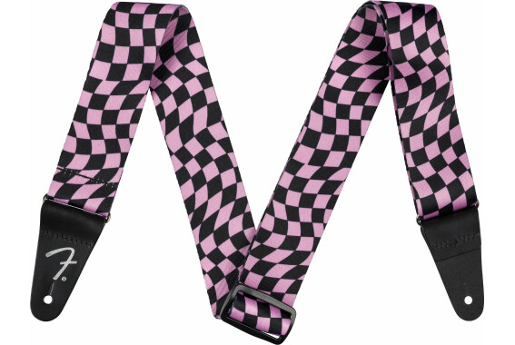 Fender Wavy Checkerboard Polyester Strap 2" Pink image 1