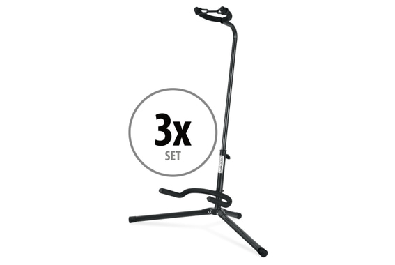 3x Classic Cantabile GS-30 BK Guitar Stand Black image 1