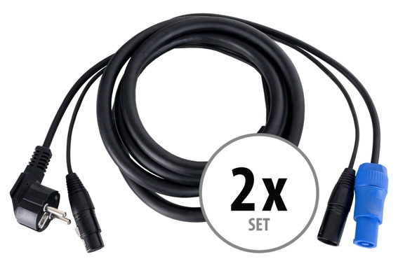 Pronomic Stage EUPPX-10 Hybrid cable Euro/Powerplug/XLR Set of 2 image 1