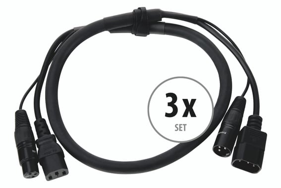 Set de 3 cables híbridos Pronomic Stage IECD-1 DMX (1 m) image 1