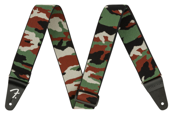 Fender WeighLess 2" Camo Strap Woodland image 1