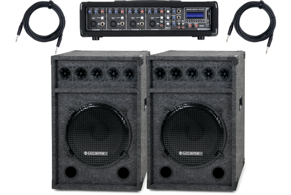 Pronomic PM42 Festival StagePower set luidspreker 15'' en compacte powermixer image 1