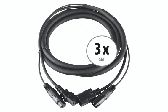 Set de 3 cables híbridos Pronomic Stage IECD-2.5 DMX (2,5 m) image 1