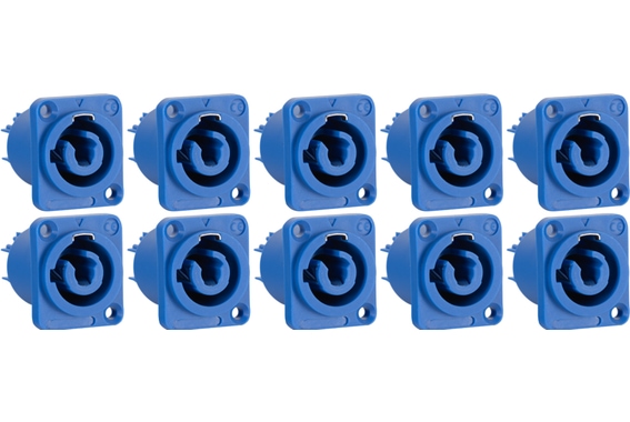 Pronomic PowPID BU Powerplug Einbaubuchse Blau 10x Set image 1