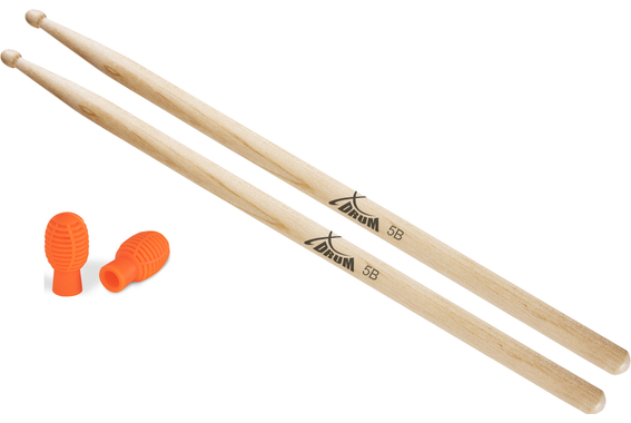 XDrum 5B Wood Drumsticks Practice Tip Set image 1