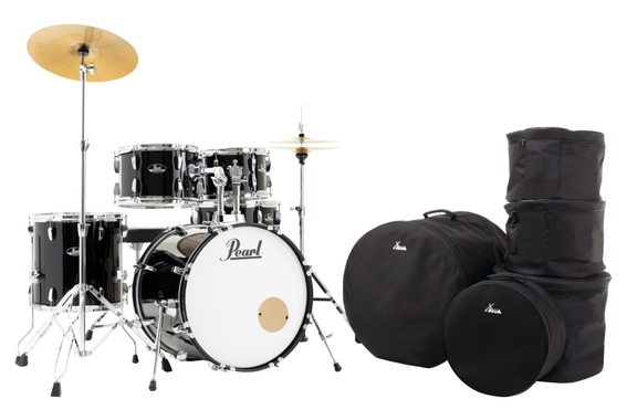 Pearl RS505C/C31 Roadshow Drumset Jet Black Set mit Taschen image 1