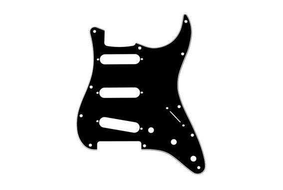 Fender Pickguard Strat SSS 3-ply Black image 1